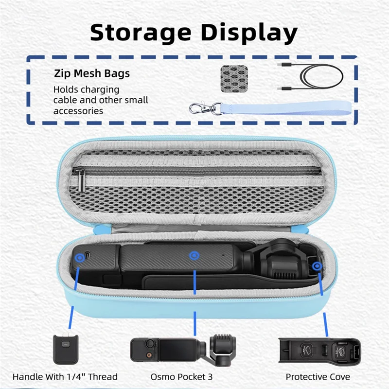 AA60-портативный чемодан с карабином, сумка для хранения для DJI Osmo Pocket 3, чехол для переноски, сумка для корпуса камеры