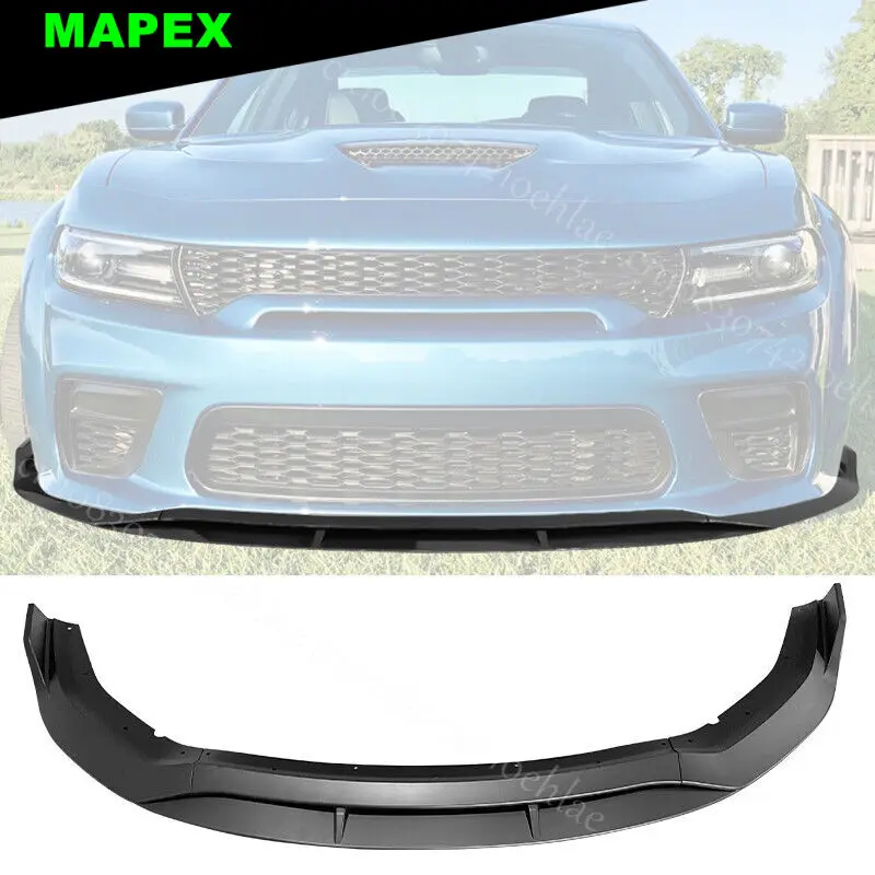 Fits 20-23 Dodge Charger Widebody IKON Style Matte Black Front Bumper Lip 4PCS