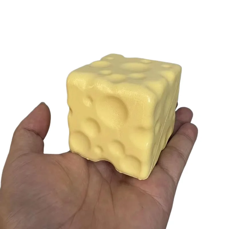6CM Simulation Cheese Squishy Stress Relief Toy Slow Rising Moldable Venting Sensory Anti-Stress Toy Holiday for Adults Gifts