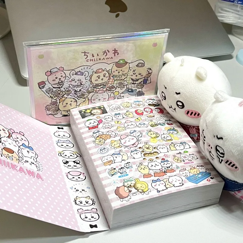 Anime Chiikawa Hachiware Usagi Extra Thick Sticker Book Student Portable Hand Ledger Diy Decoration Mobile Phone Case Water Cup
