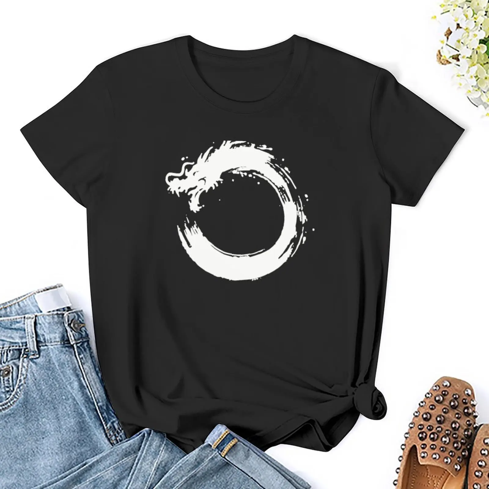 Enso Dragon (white) T-Shirt plus size tops aesthetic clothes designer clothes Women luxury