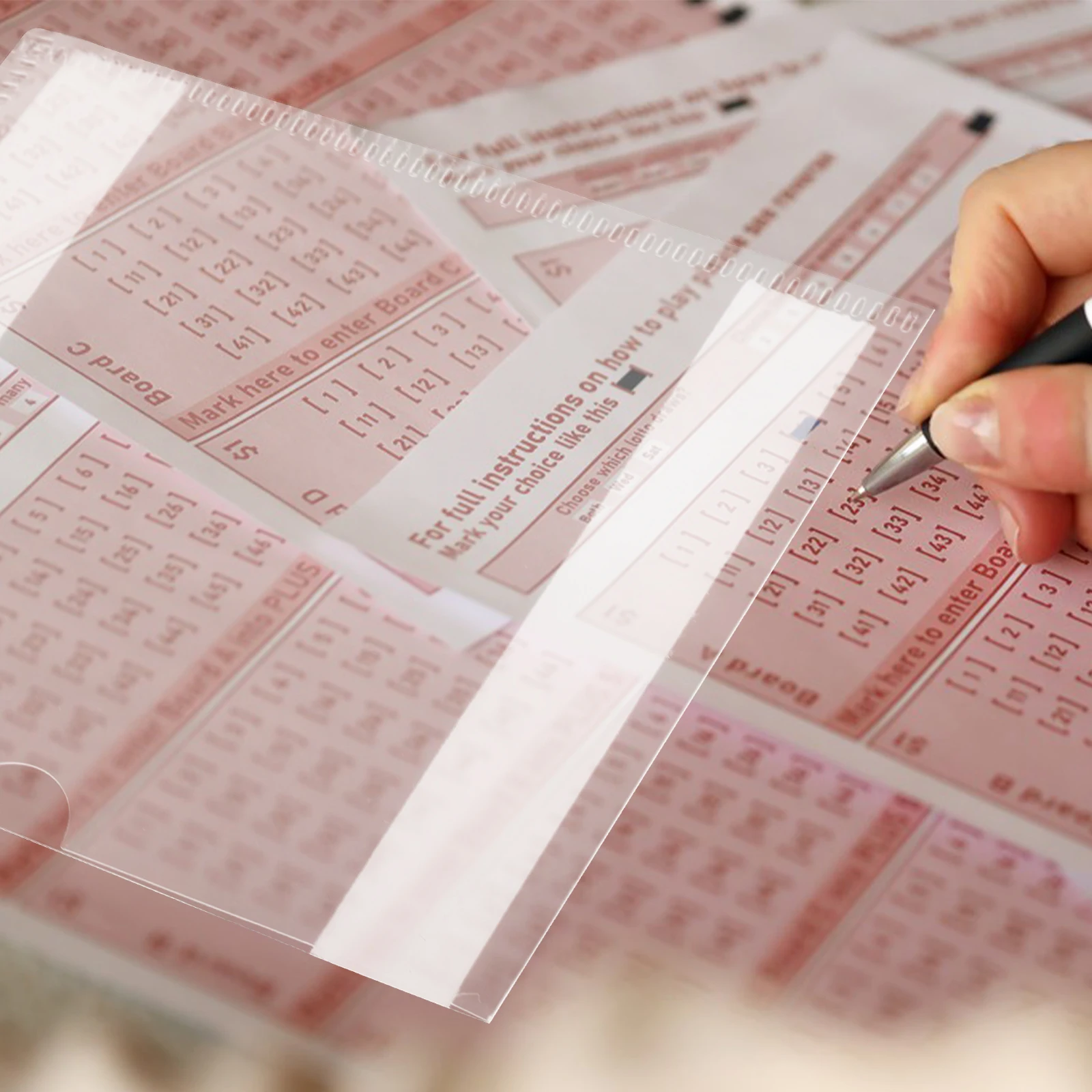 

Clear Document Folders Lottery Ticket Holders Wear Resistant File Organizer Pocket Transparent Receipt Bags Business Office