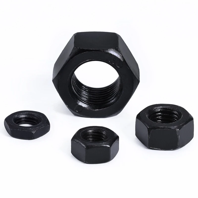 M8 M10 M12 M14 M16 M18 M20 مسدس عرافة المكسرات الصف 8.8 أسود الكربون الصلب غرامة الموضوع عرافة المكسرات الملعب 1/1.25/1.5 مللي متر