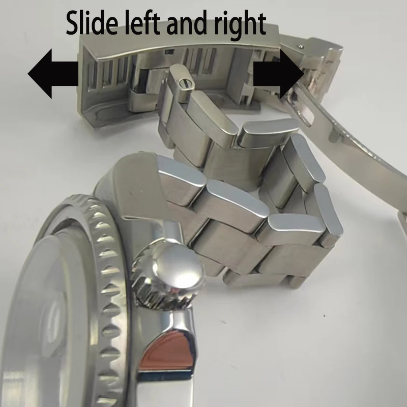 40 مللي متر حافظة فضية قفل منزلق مشبك ملحق NH35 زجاج الياقوت الأخضر السيراميك الحافة NH35/36 حركة الظهر الزجاج الشفاف