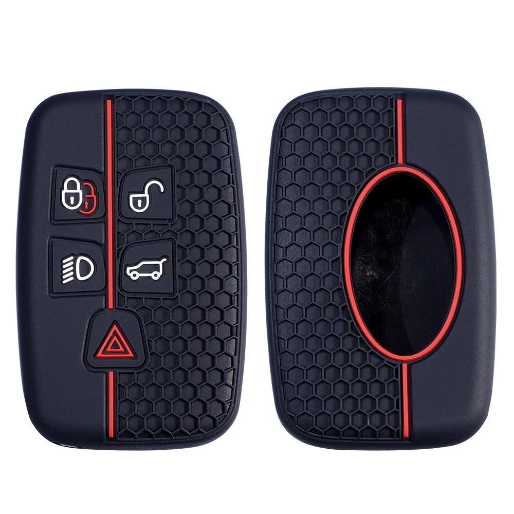 

Suitable for Range Rover Car Key Case, Silicone Key Cover for Land Rover Discovery Defender Sport Evoque 5 Button Remote Starter
