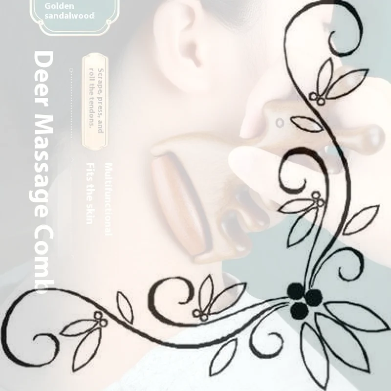 

Wooden Massage Comb Head Meridian Scalp Combs Face Eye Shoulder Neck Scraping Treatment Hair Loss Anti-Static Wide Tooth Comb