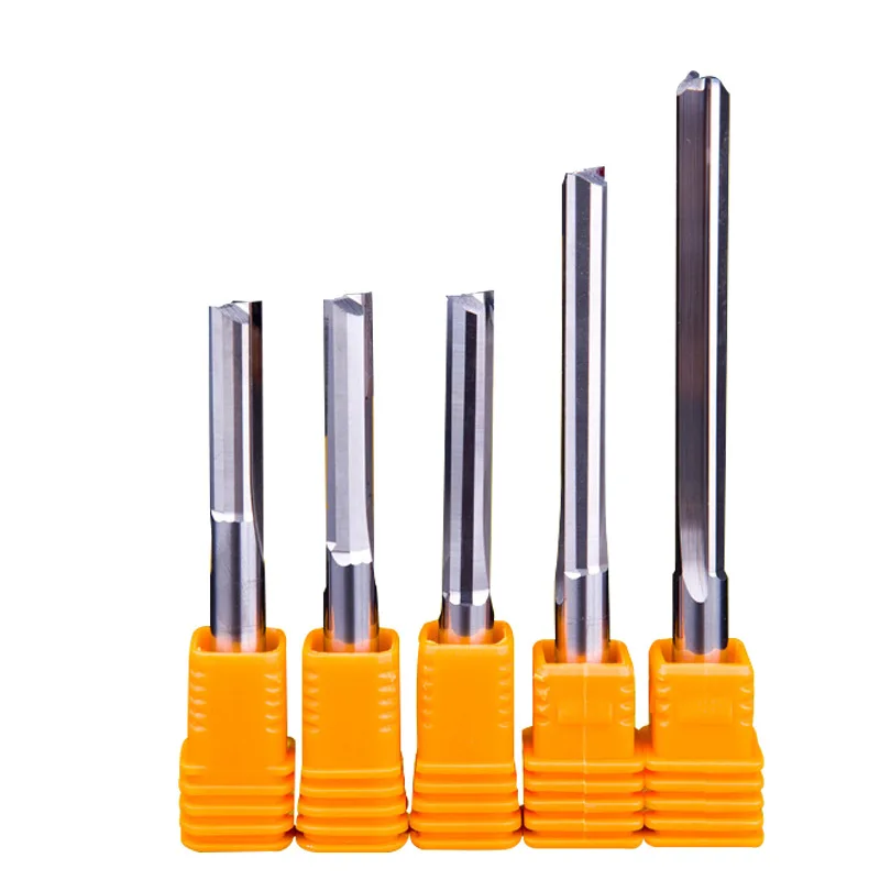 Vsharp 1pcs 6mm 8mm Shank Two Flutes Straight End Mill for Wood CNC Tools  Engraving Cutters Carbide Milling Cutter Slotting Bit