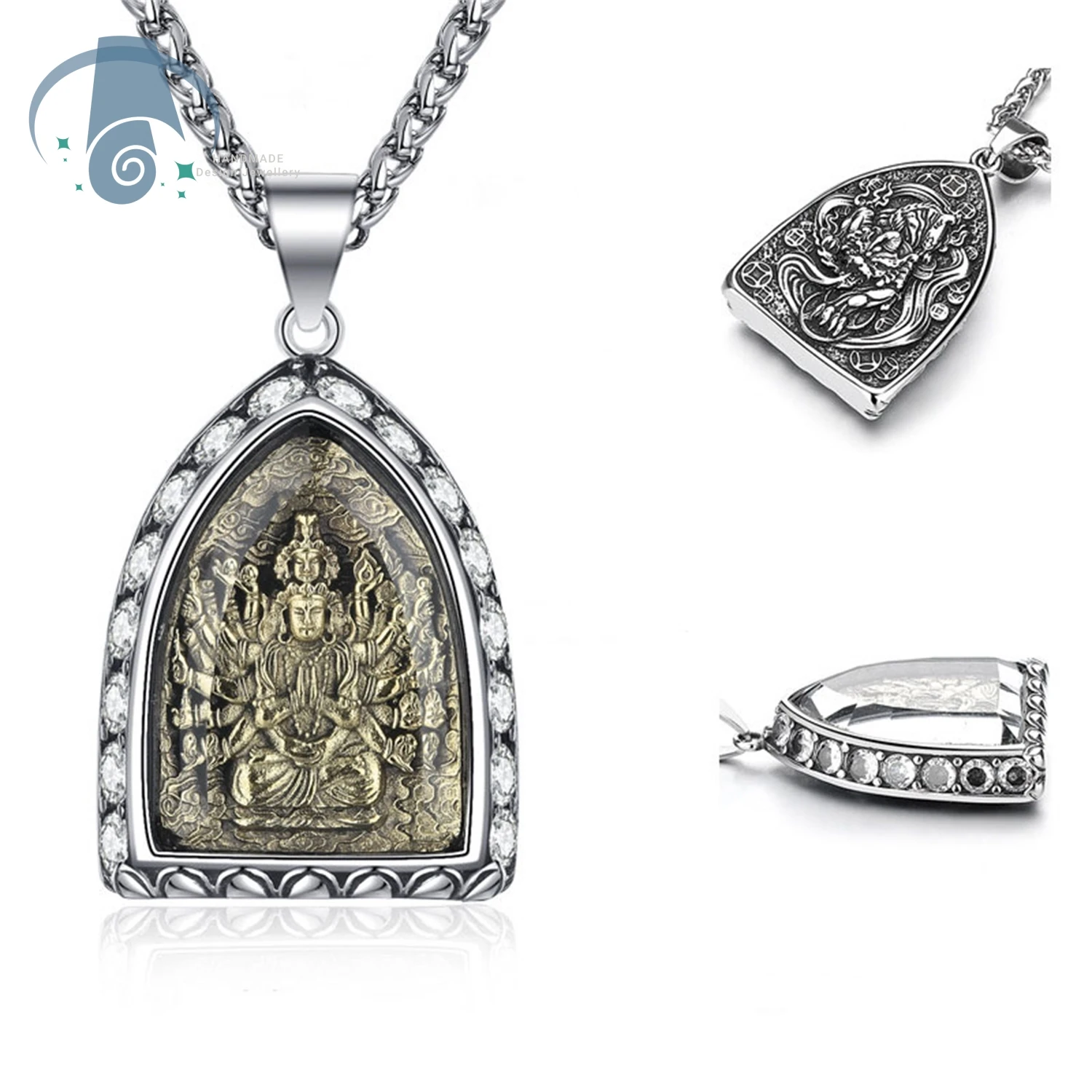 

Ожерелье с подвеской Будды для мужчин, двенадцать знаков китайского зодиака, защитный амулет, ювелирное изделие, подарок, инкрустированные кубическим цирконием, ювелирные изделия