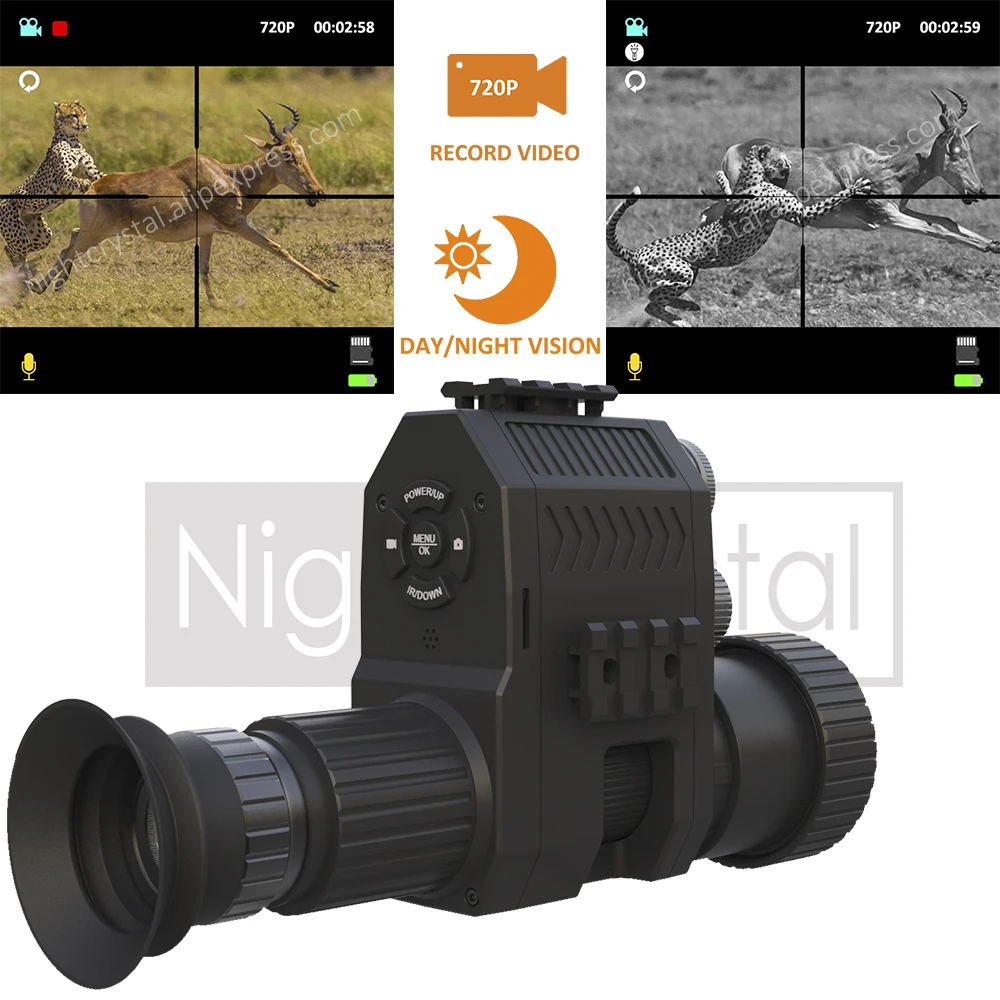Megaorei NK007S Hunting Night Vision Scope Monocular Attachment Camera for Complete Darkness Take Photos and Record Video 720p