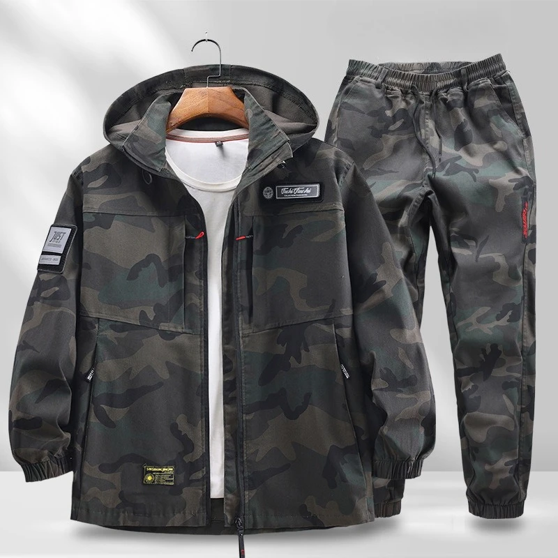 

2026 New Spring and Autumn Pure Cotton Stretch Stain-Resistant and Scald-Resistant Camouflage Outdoor Suit