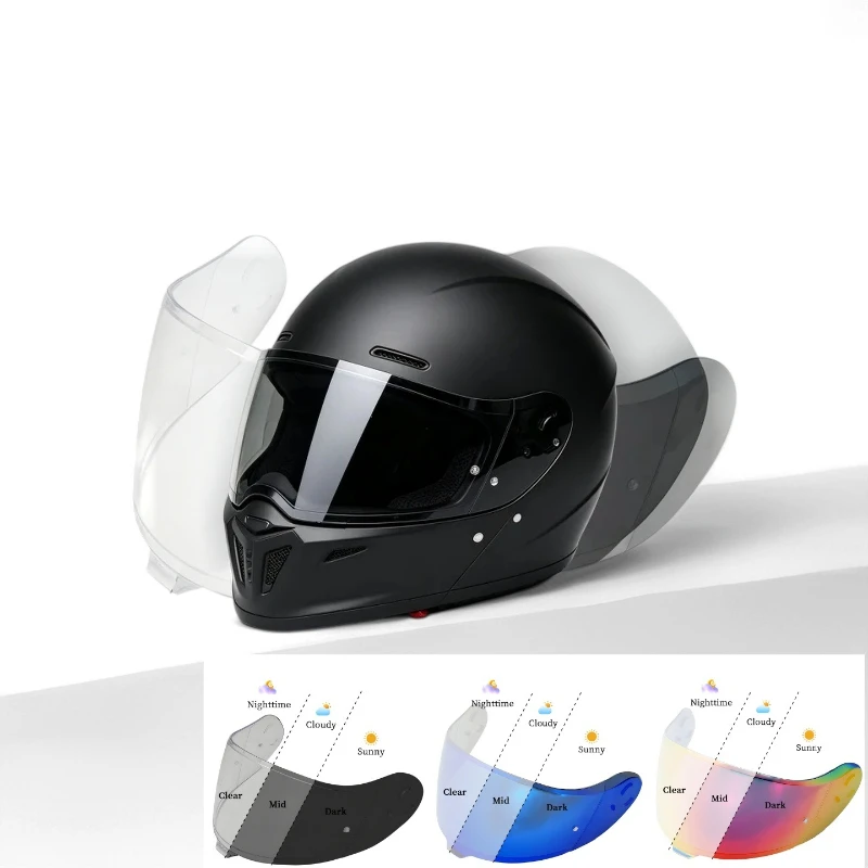 For Anti‑UV Photochromic Helmet Lens  NEOTEC 3 & CNS‑3C, Windproof Replacement Visor, Clear‑to‑Dark Shield for Motorbike Riding