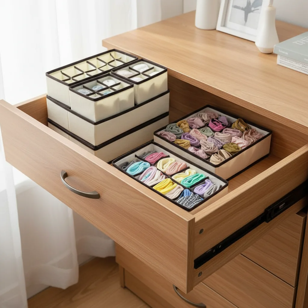 

Organizer For Underwear Socks Bra Pants Scarf Tie Storage Box Wardrobe Drawer Organizers Foldable Case For Underwear Organizer