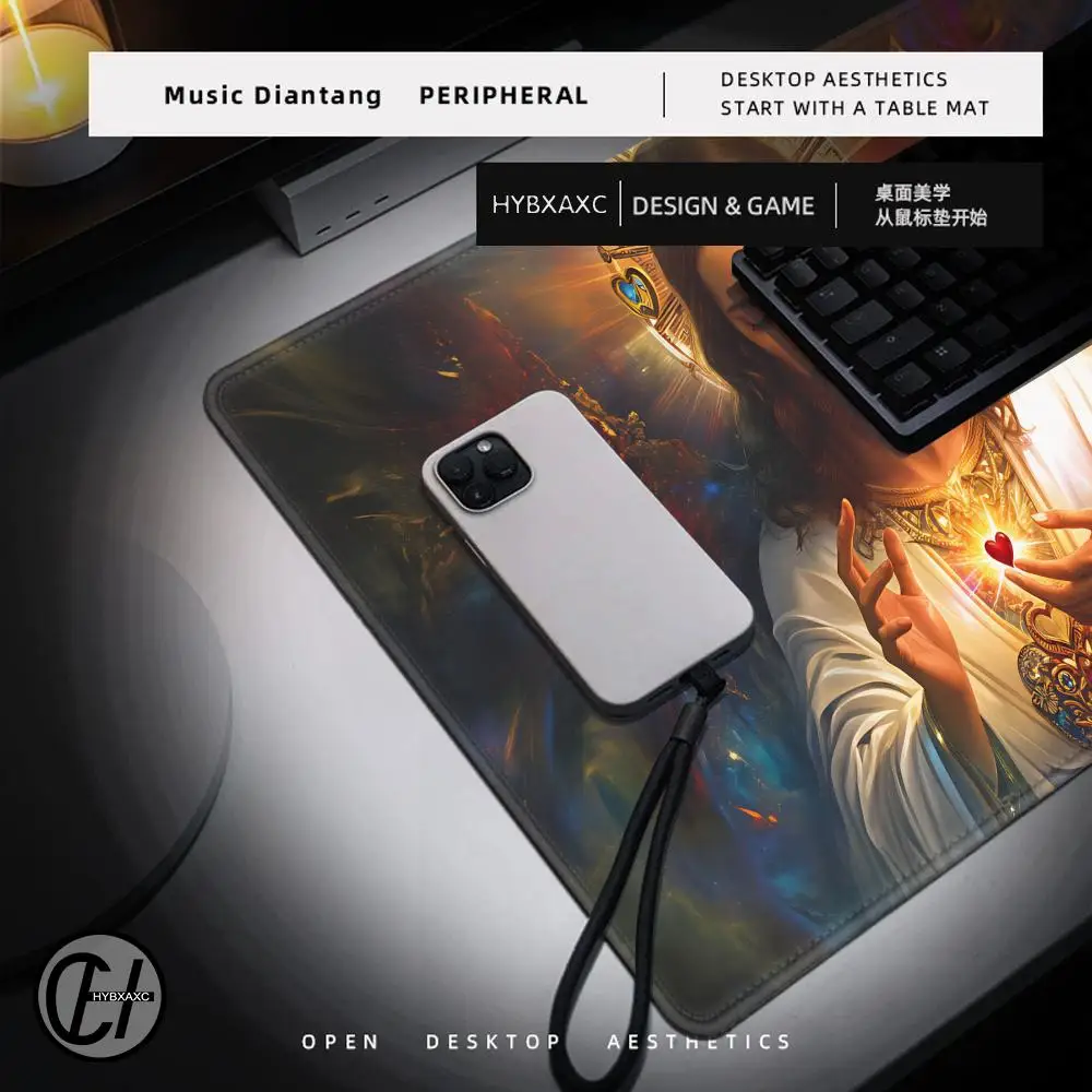 Jesus & Cross Design Mouse Pad Large Computer Office Game Table Mats Rubber Anti-slip Gaming Keyboard Mousepad Long Desk Pad