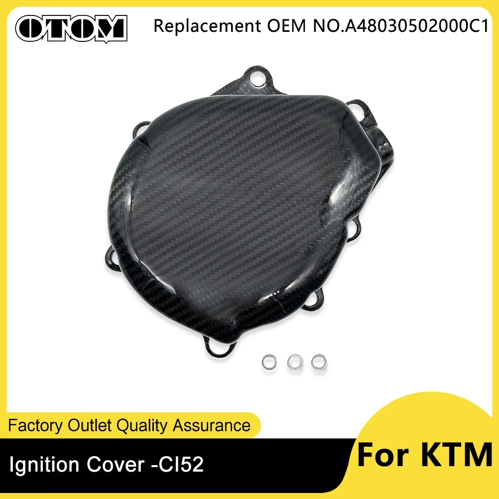 OTOM Motorcycle Engine Ignition Guard Carbon Fiber Magneto Protection Cover For KTM HUSQVARNA GASGAS EXC XCFW FE EC 450 500 2024