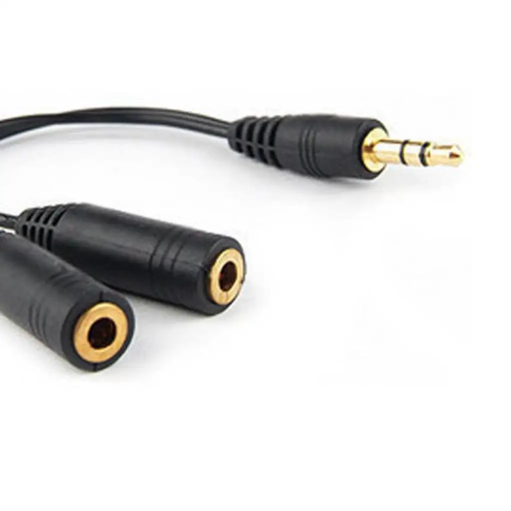 Adattatore di alimentazione cavo sdoppiatore a Y maschio-femmina audio in PVC nero per microfono auricolare