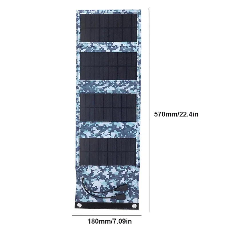 5V 80W Foldable Solar Panel Dual USB Portable Folding Bag for Mobile Phone GPS Outdoor Waterproof Power Bank for Camping Hiking
