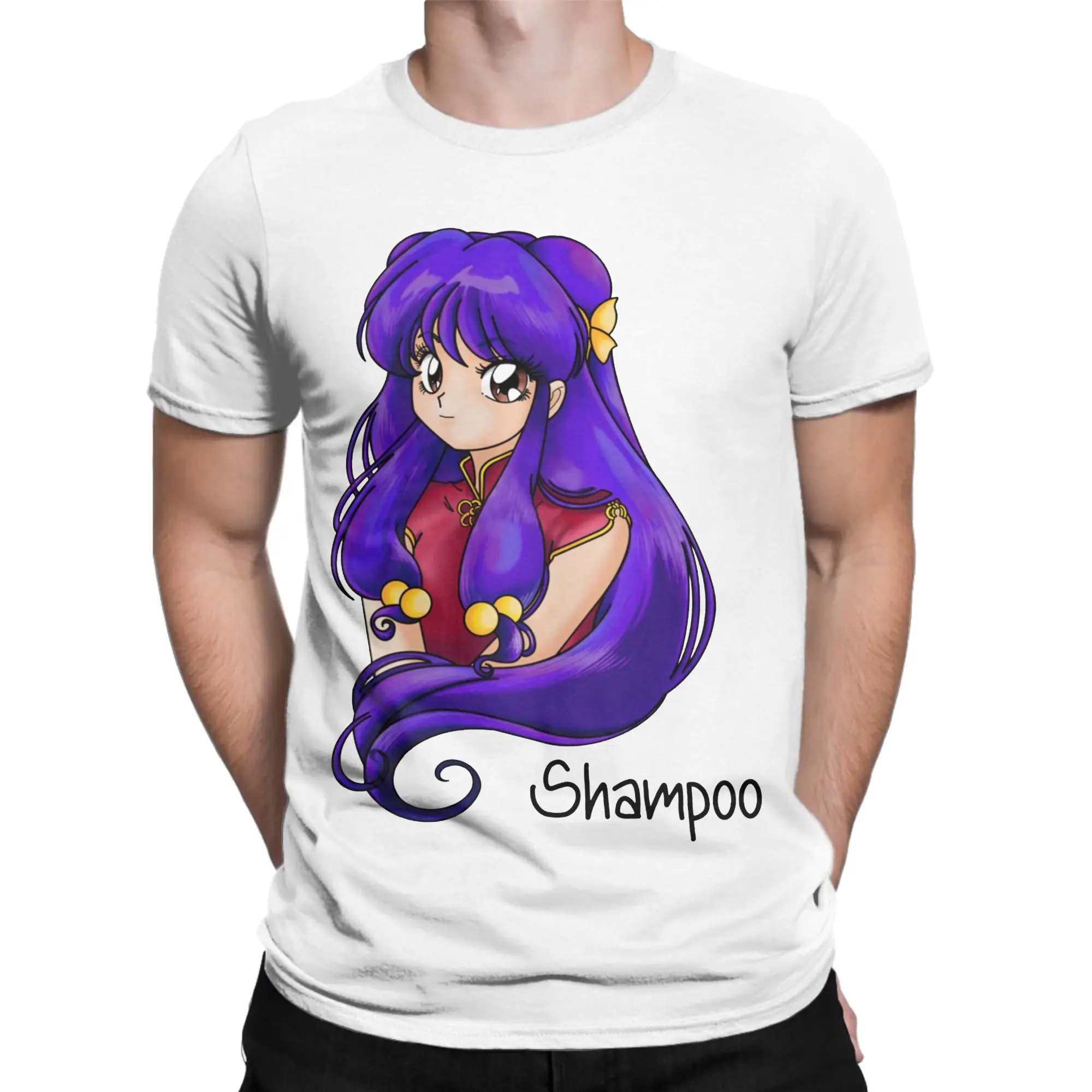 Camiseta de algodón divertida de Ranma 12 para hombre, diseño de anime, manga, Akane, P-Chan, Panda, cuello redondo, manga corta, ropa de verano