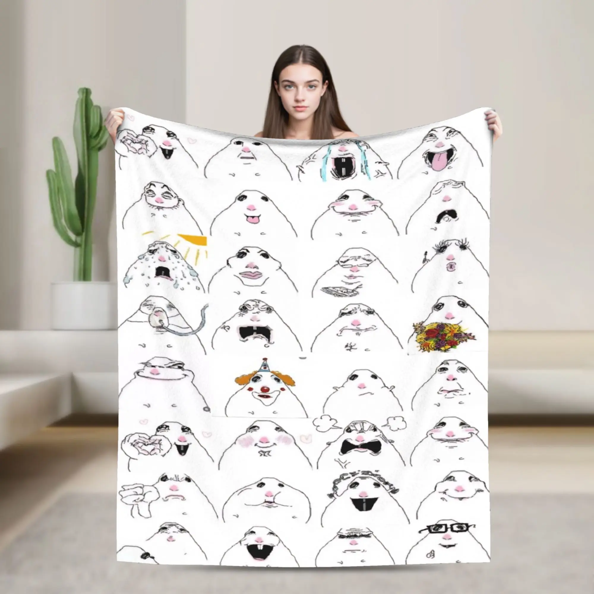 Hamster Caveman Blanket Lightweight Thin Fleece Healing Gift  Throw Blanket Bedding Throws