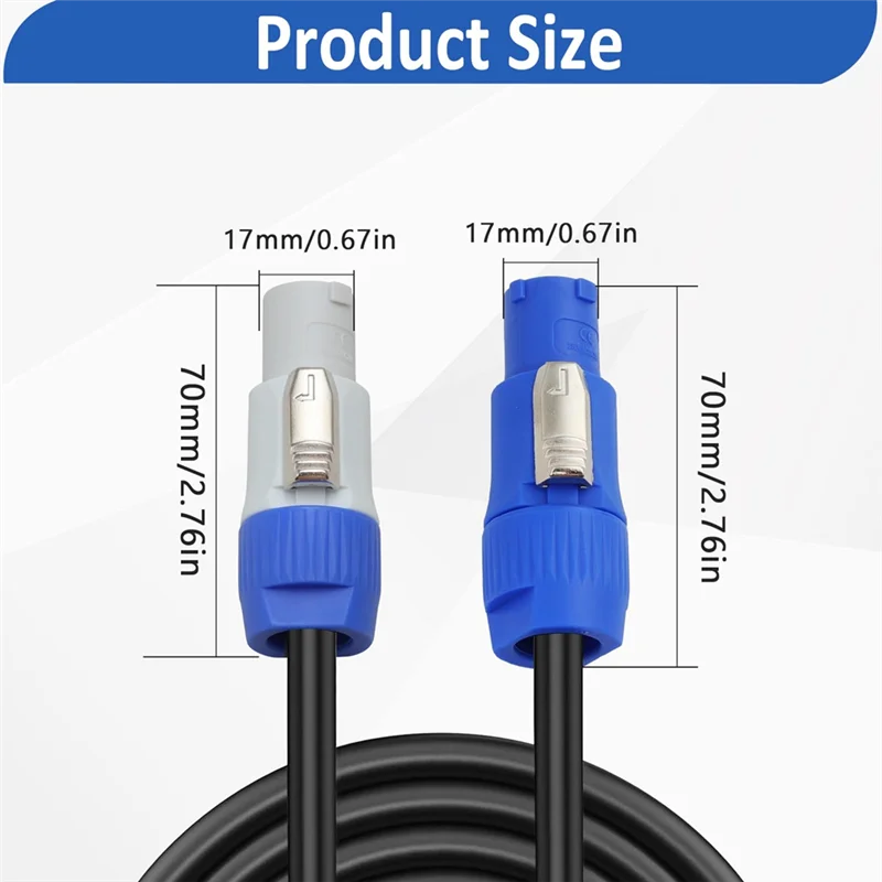 A99E-Powercon كابل الطاقة 16AWG AC المدخلات إلى الناتج 15A 3 دبوس تمديد الحبل لمعدات الصوت والفيديو