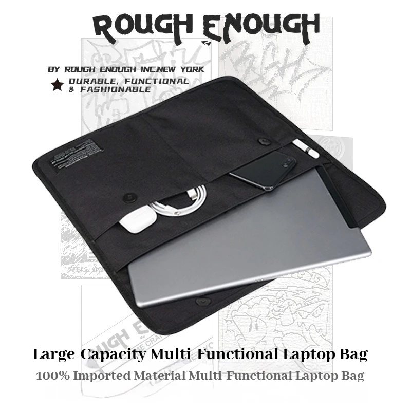 RGH Waterproof 14 Inch Laptop Handbag, Large Capacity Portable Notebook Tablet Carry Bag for MacBook Dell Xiaomi Asus, Men Women