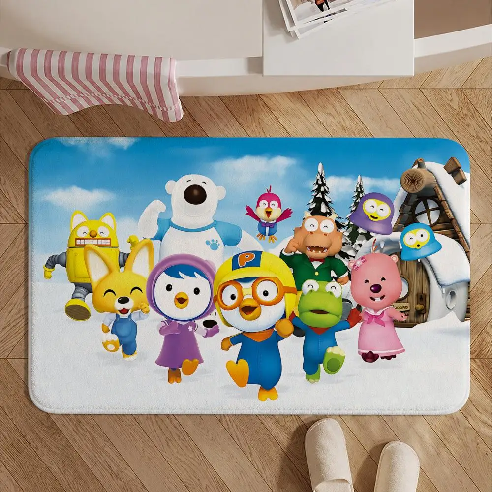 IP-Pororo the Little PenguinS Floor Mat Soft Non-Slip Bath Mat, Bedside Carpet, Absorbent Doormat for Home
