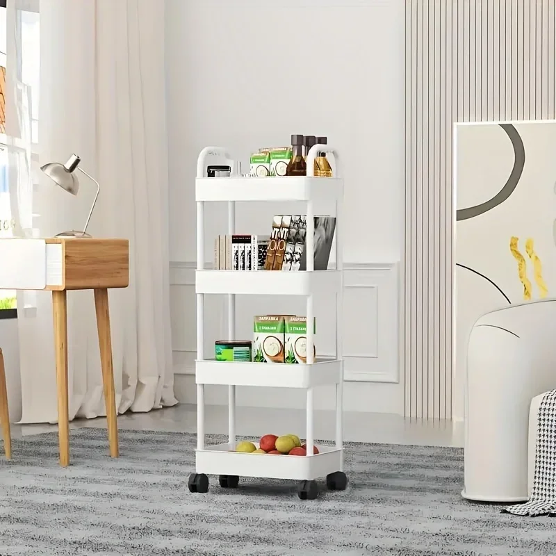 Multi-function Multifunctional  Rolling Storage Cart:Open Shelves for Living Spaces Book Display,Ideal forKitchen,BedroomStorage