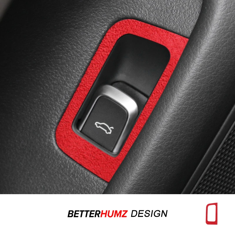 Für Audi A6 C7 A7 4G8 2012-2018 Hergestellt aus Alcantara Hinten Stamm Schalter Taste Trim Prompt Aufkleber Auto innen Tuning Zubehör