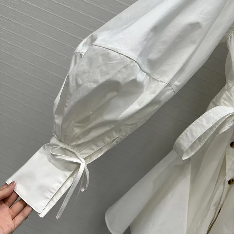 فستان قميص نسائي بطيات غير متماثلة وأكمام طويلة وياقة على الخصر وتنورة ضيقة ثوب مسائي 2025 وصول جديد لخريف y2k #5