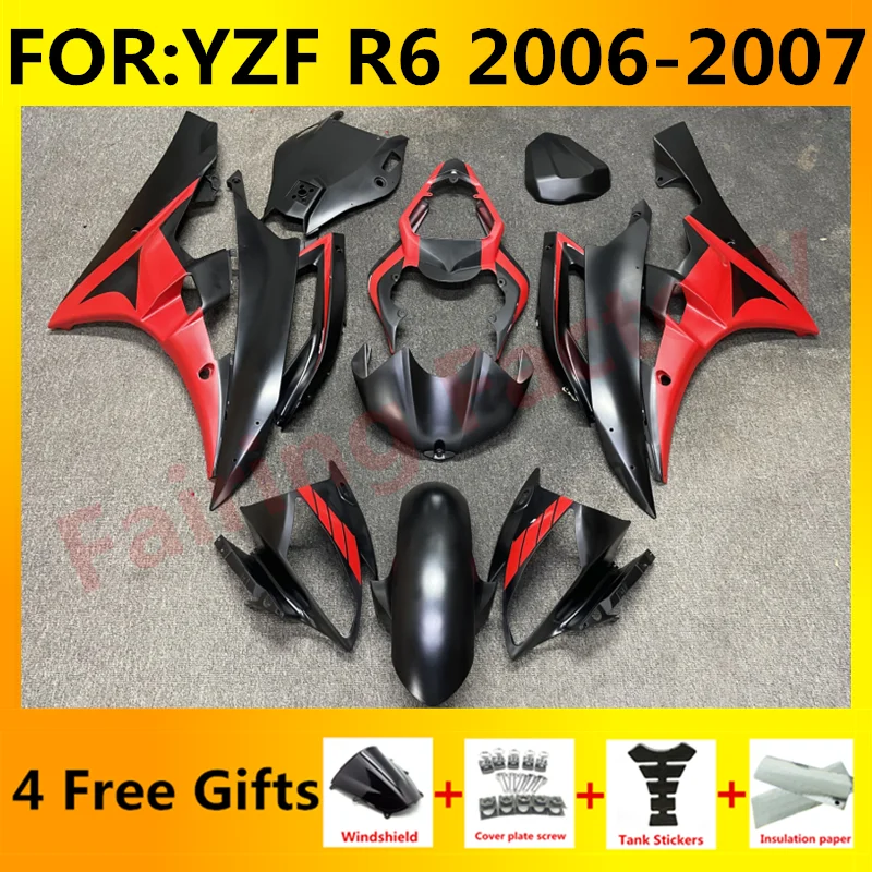 

NEW ABS Motorcycle Injection mold full Fairing Kit fit For YZF R6 2006 2007 YFZ-R6 06 07 Bodywork Fairings kits set red black