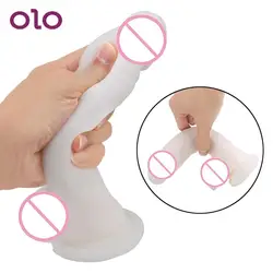 OLO Super Soft Real Dildo Simulation Silicone Fake Penis Adult Products Female Masturbators Sex Toys for Woman Erotic