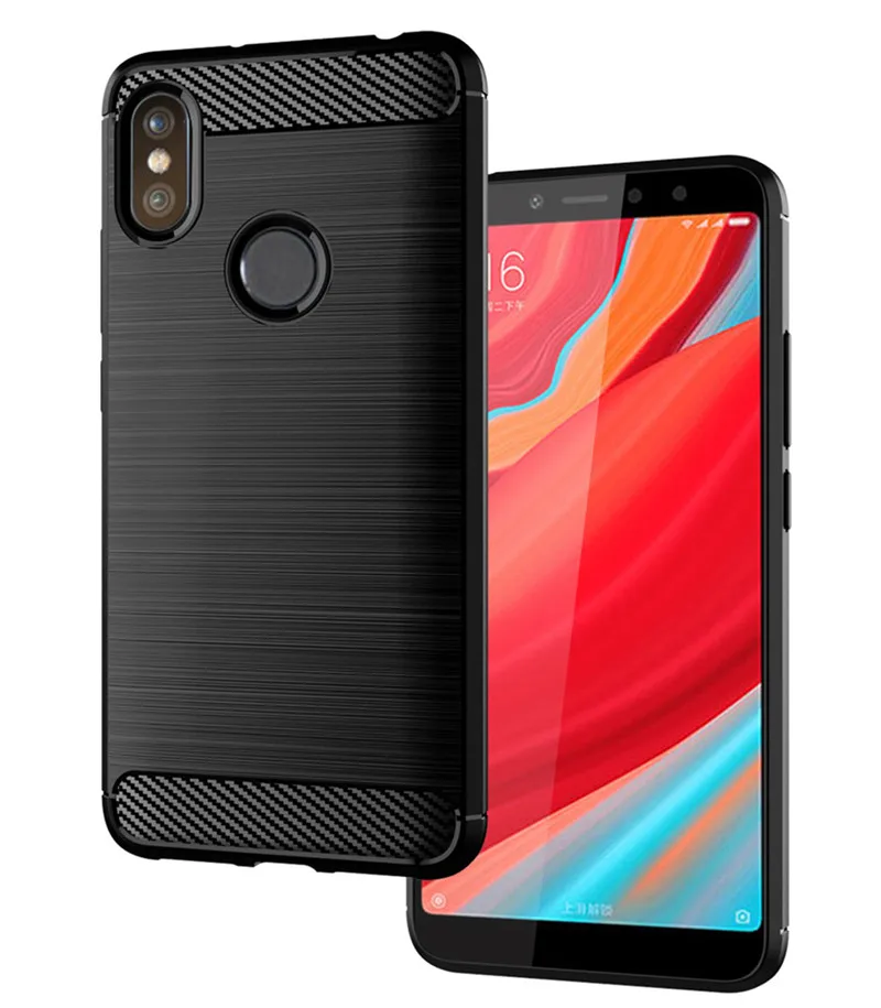 Shockproof Carbon Fiber Case for Redmi S2 Y2 Brushed Texture Rubber Silicone Case for xiaomi redmi y2 s2 Soft Phone Cover