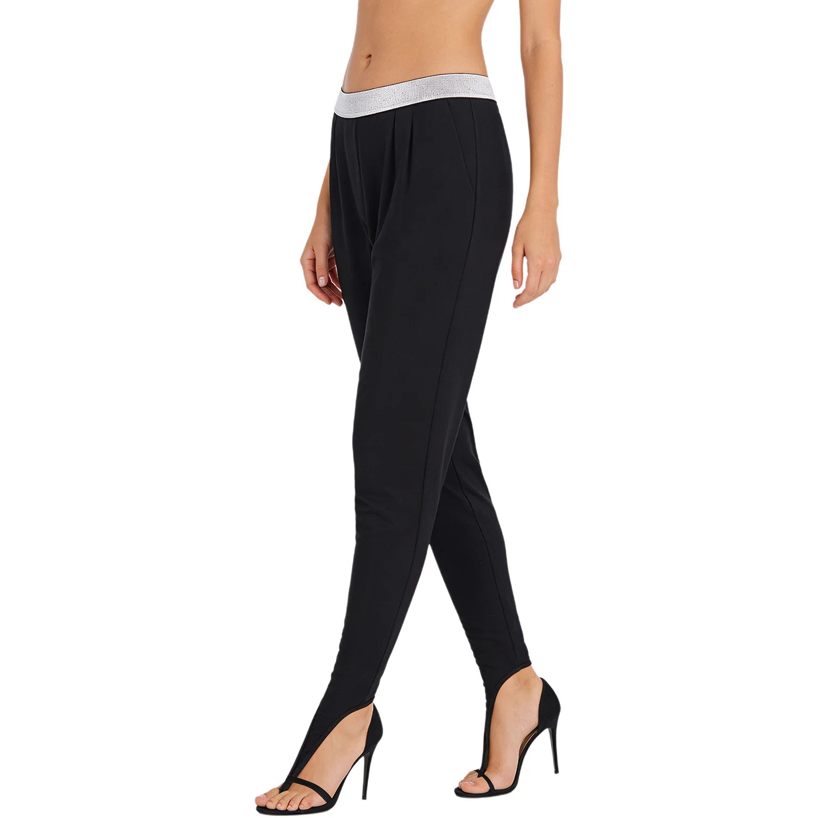 

Adult Stirrup Yoga Dance Leggings High Waist Elastic Waistband Tummy Control Skinny Pants Trousers for Gym Fitness Dance