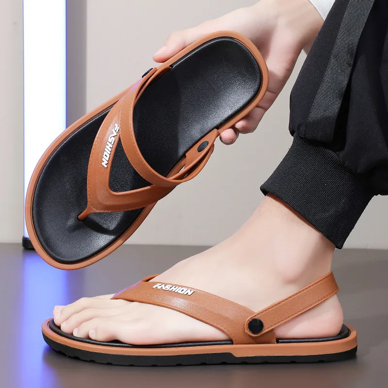 Flip-flops men's fashion trend summer foreign trade cross-border external wear breathable and wear-resistant toes two sandals
