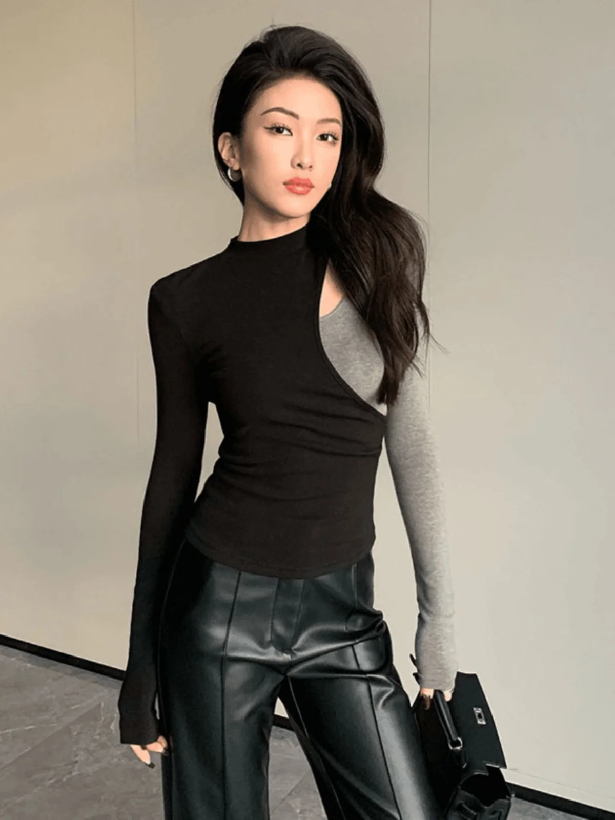 

Stylish Half High Collar Knitted Sweater Base Shirt Women's Inner Wear Outerwear Fashionable Spring Autumn Winter Design Sens...