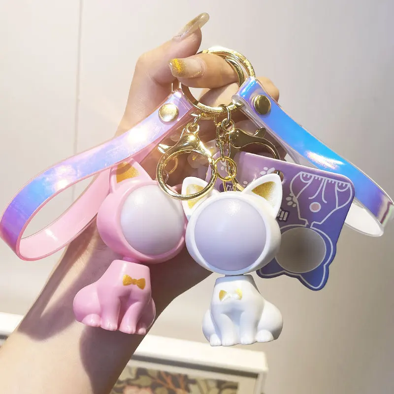 animal flashlight keychain Light Glowing Keychain Sunset Light Luminous Keychain Cute Space Couple Key Chain Hanging