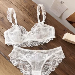 Women's Ultrafine Sexy Lace Underwear Set, Transparent Bra, Perspective, Lightweight Luxury, Breathable Underwear Set