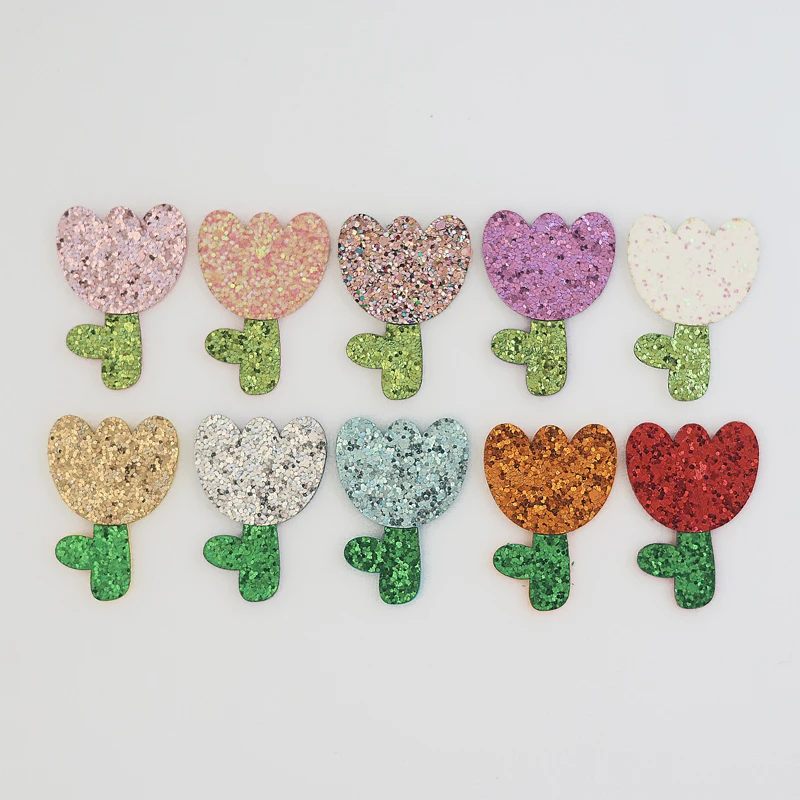 10/60 Sequin Shiny Lovely Flower For DIY Handmade Clothes Patches Hat Shoes Sewing Applique Hair Clip Headwear Decor Accessories