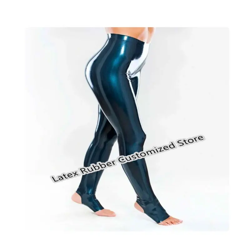 

Handmade sexy tight fitting Latex Gummi Leggings Slim Rubber High Waist Pants Classic Leggings