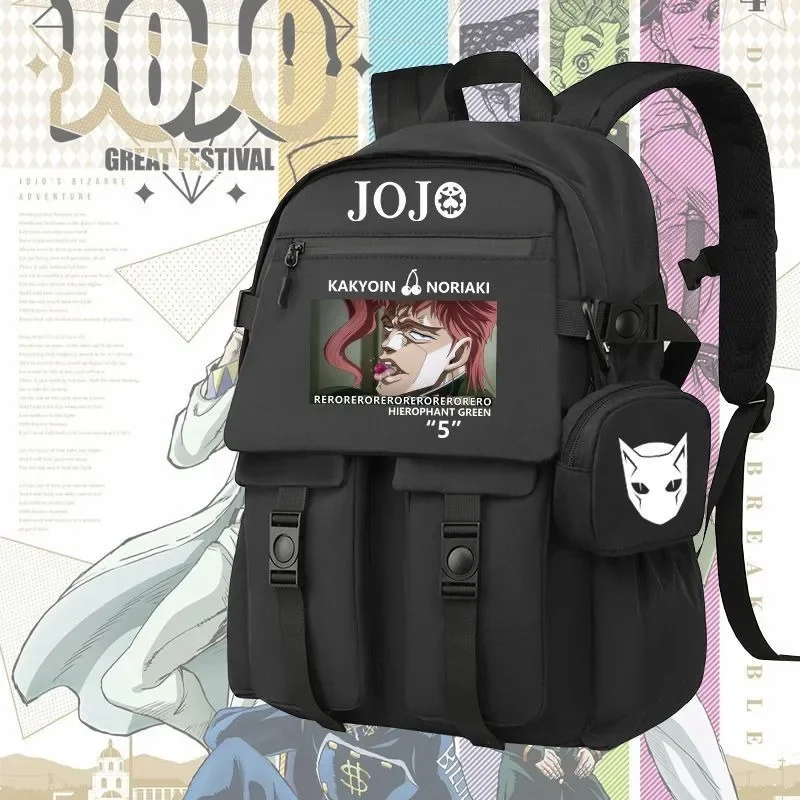 30×45×12cm Black Blue Grey, JoJo's Bizarre Adventure, Student Kids Teens School Bags, Large Capacity Anime Backpacks Girls Boys