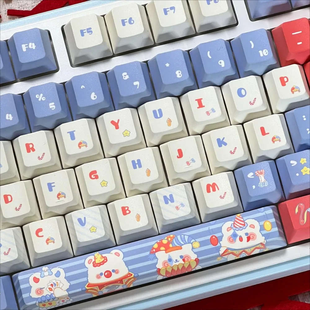 المهرج السيرك Keycap 120 مفتاح الأصلي/QX3 ارتفاع Keycap مجموعة PBT DYE-Sub مناسبة ل 60/64/65/68/87/9810 4 لوحات المفاتيح الميكانيكية