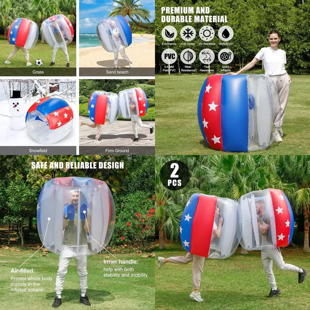 عبوة من كرات ممتصة للصدمات للبالغين والمراهقين، كرة هامستر بشرية قابلة للنفخ للملعب، الفناء، الحديقة #1