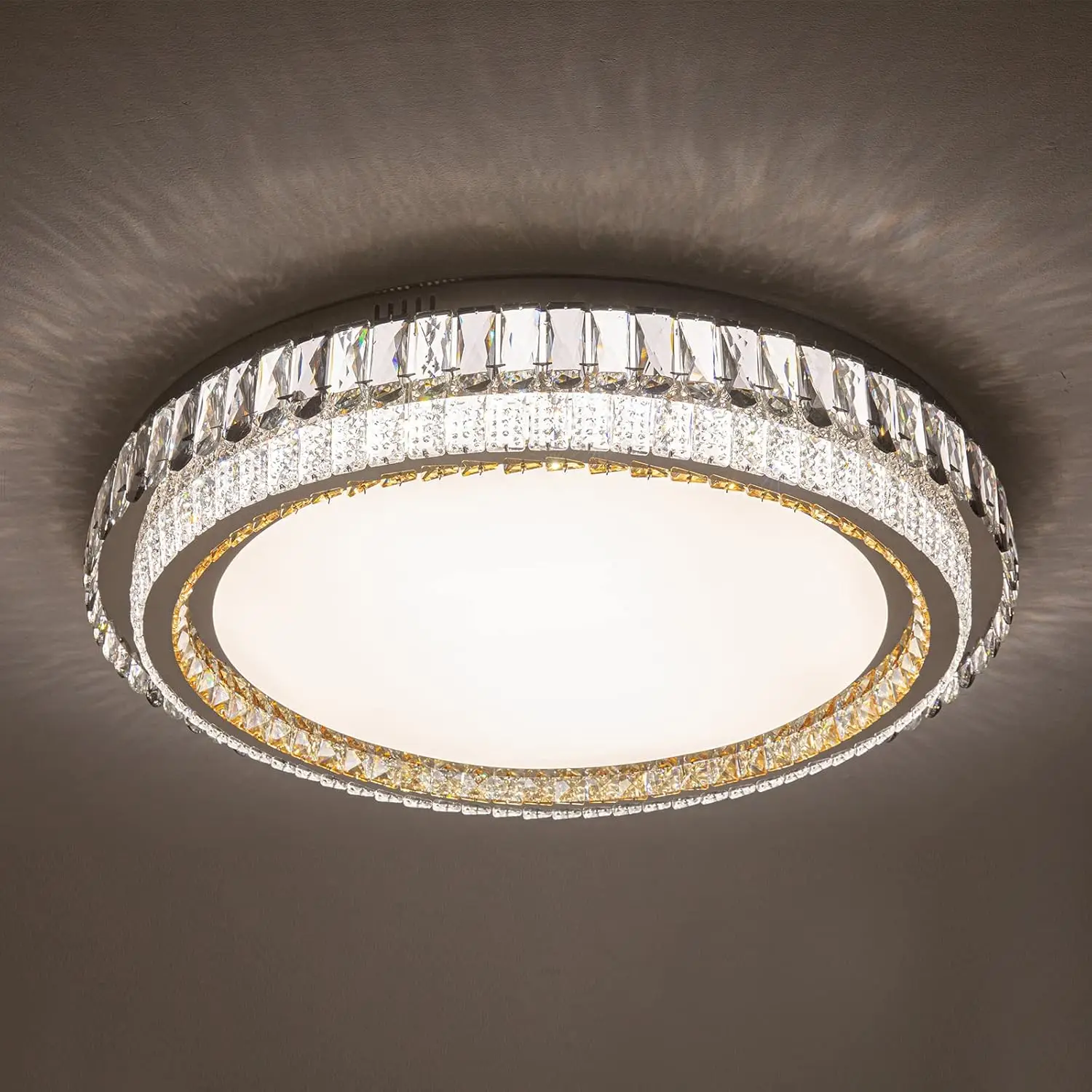 

72W LED Crystal Ceiling Light Modern Flush Mount Chandelier Light for Bedroom Hallway 3200K 4200K 6500K 4320-5000 lumen