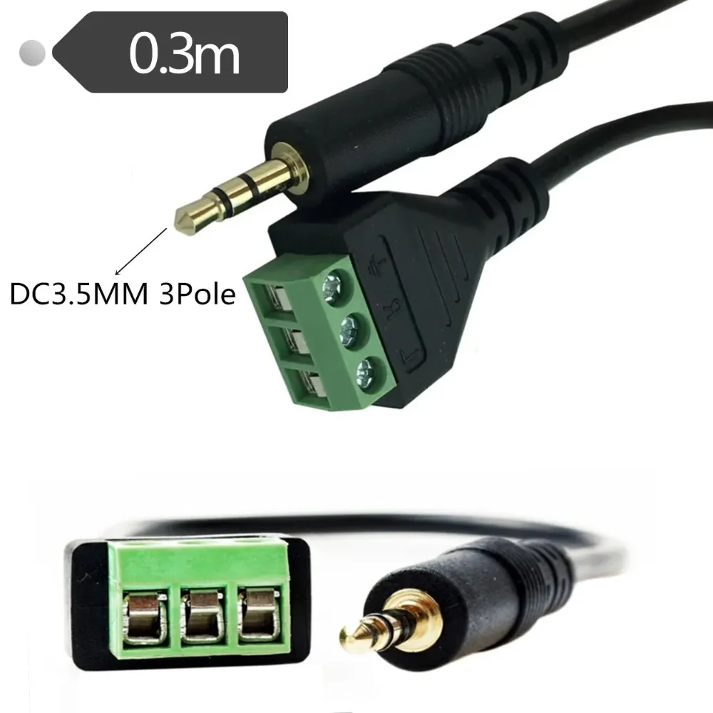 3.5mm 4 Pole 6.5mm 3 Pole Stereo Male To AV Screw Terminal Block Plug Video AV Balun Audio Video Signal Connector Adapter