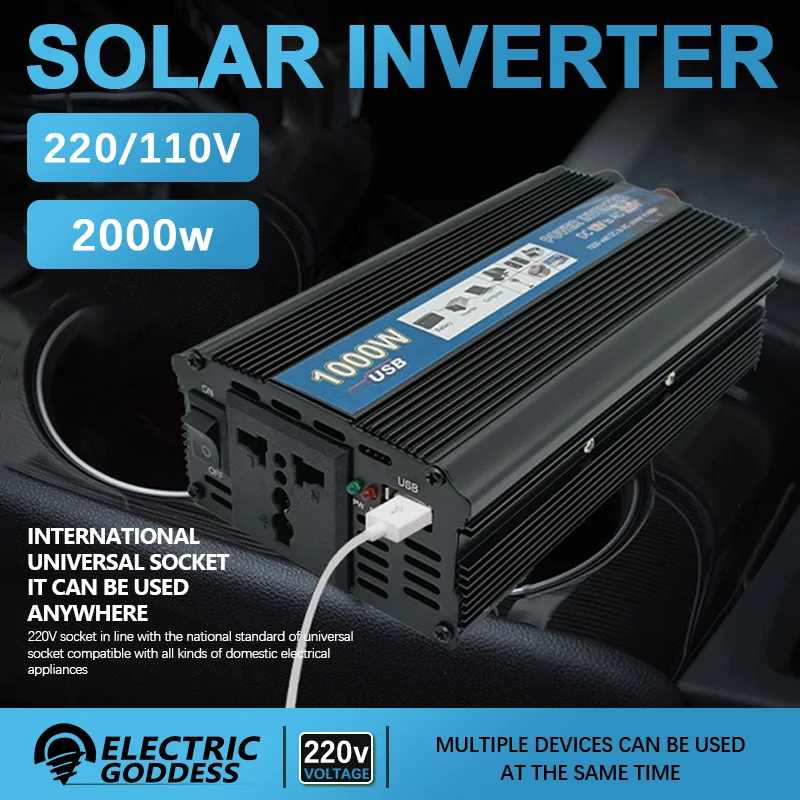 

500W/1000W/2000W Solar Inverter Multiple Devices Are Used Simultaneously Compatible With All Kinds Of Household Appliances