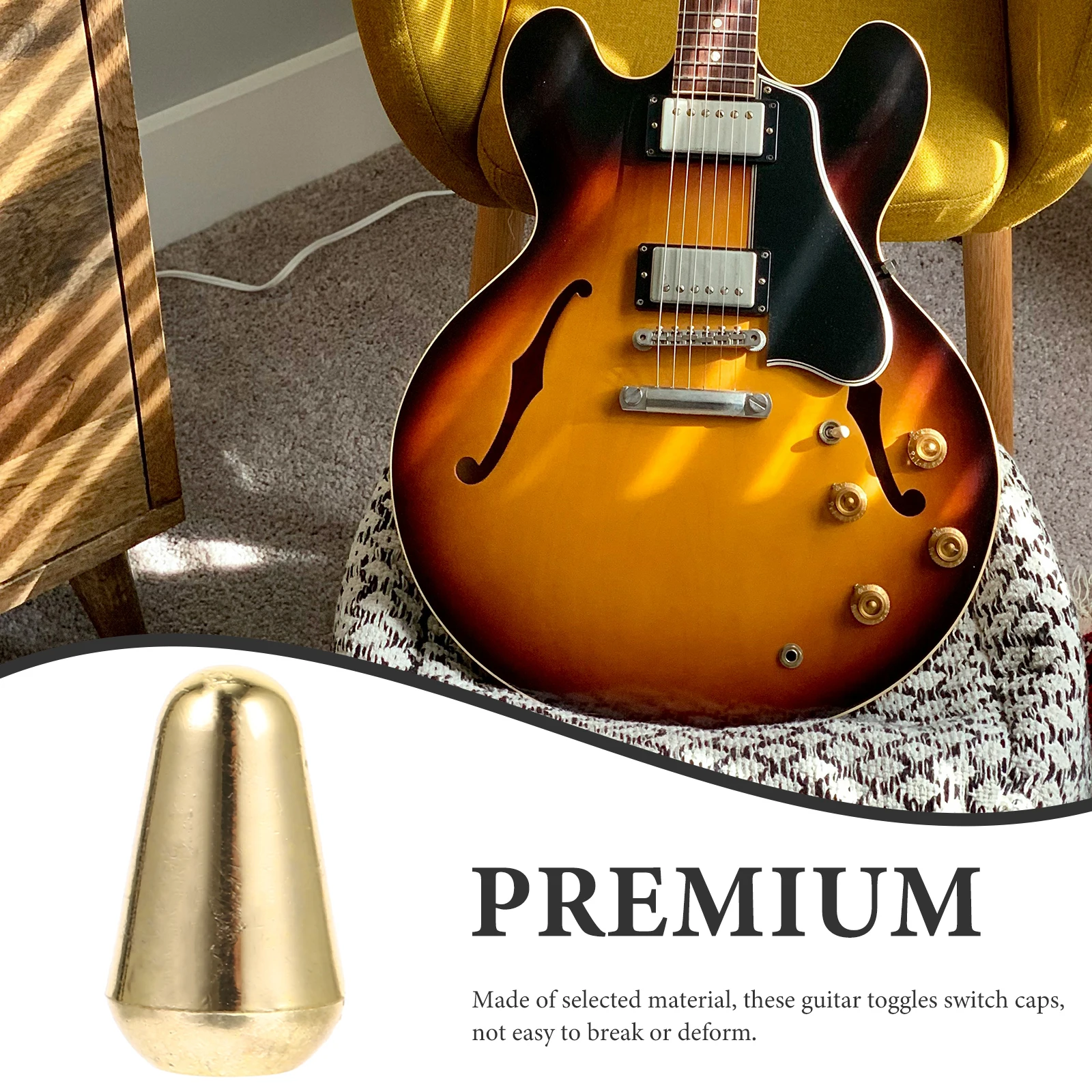 

5 Pcs Electric Guitar Switch Cap Gold Knobs Toggle Tips Accessories Rotary Swtich Golden Three Way