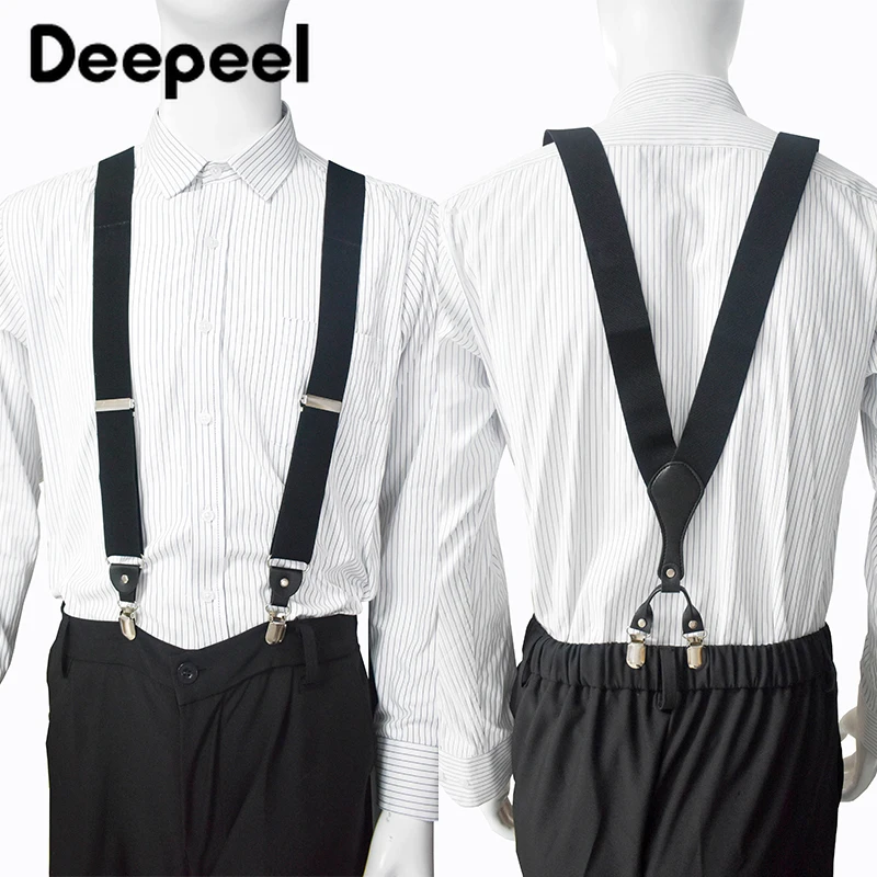 1 قطعة Deepeel الرجال الحمالات الأشرطة المرنة 4 مقاطع قابل للتعديل الكبار الأقواس زي الرجال الحمالات تسخير رجل السراويل اكسسوارات #6