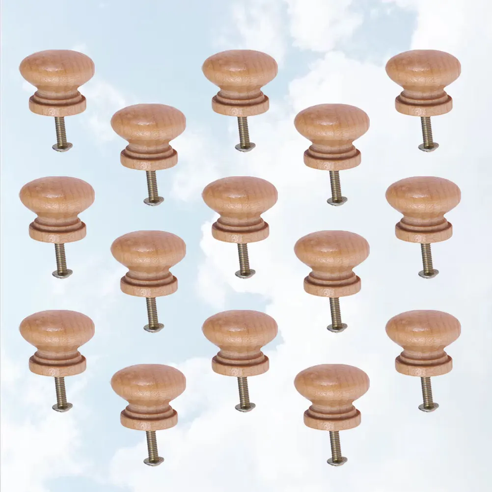 

15Pcs Mushroom Drawer Knobs Wooden Smooth Handle for Cabinet Furniture Wardrobe Cupboard Pull Hardware Wooden Cabinet Knob