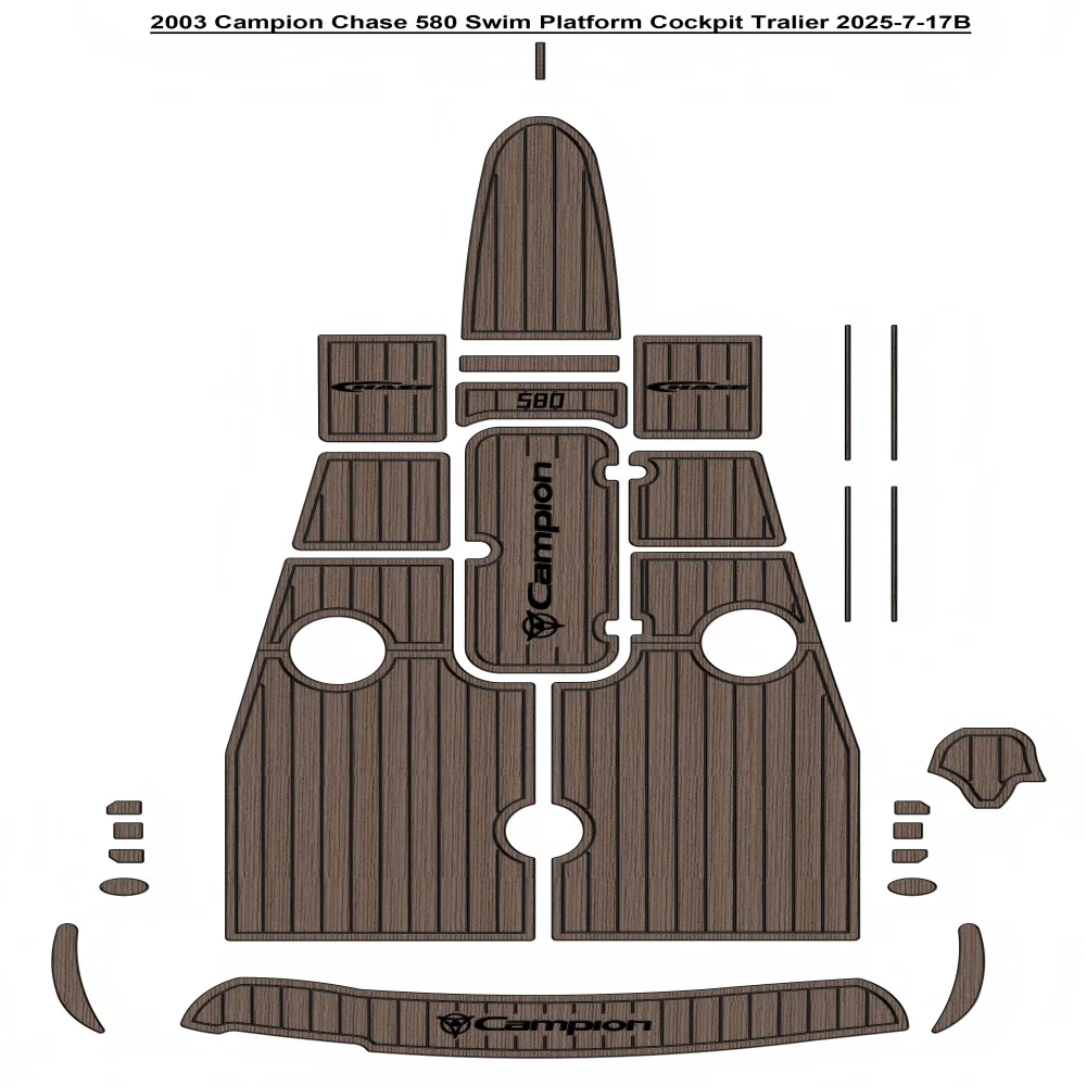 

2003 Campion Chase 580 Платформа для плавания Кокпита Pad Лодка Пена EVA Коврик для пола из искусственного тикового дерева SeaDek Самоклеящийся стиль Gatorstep