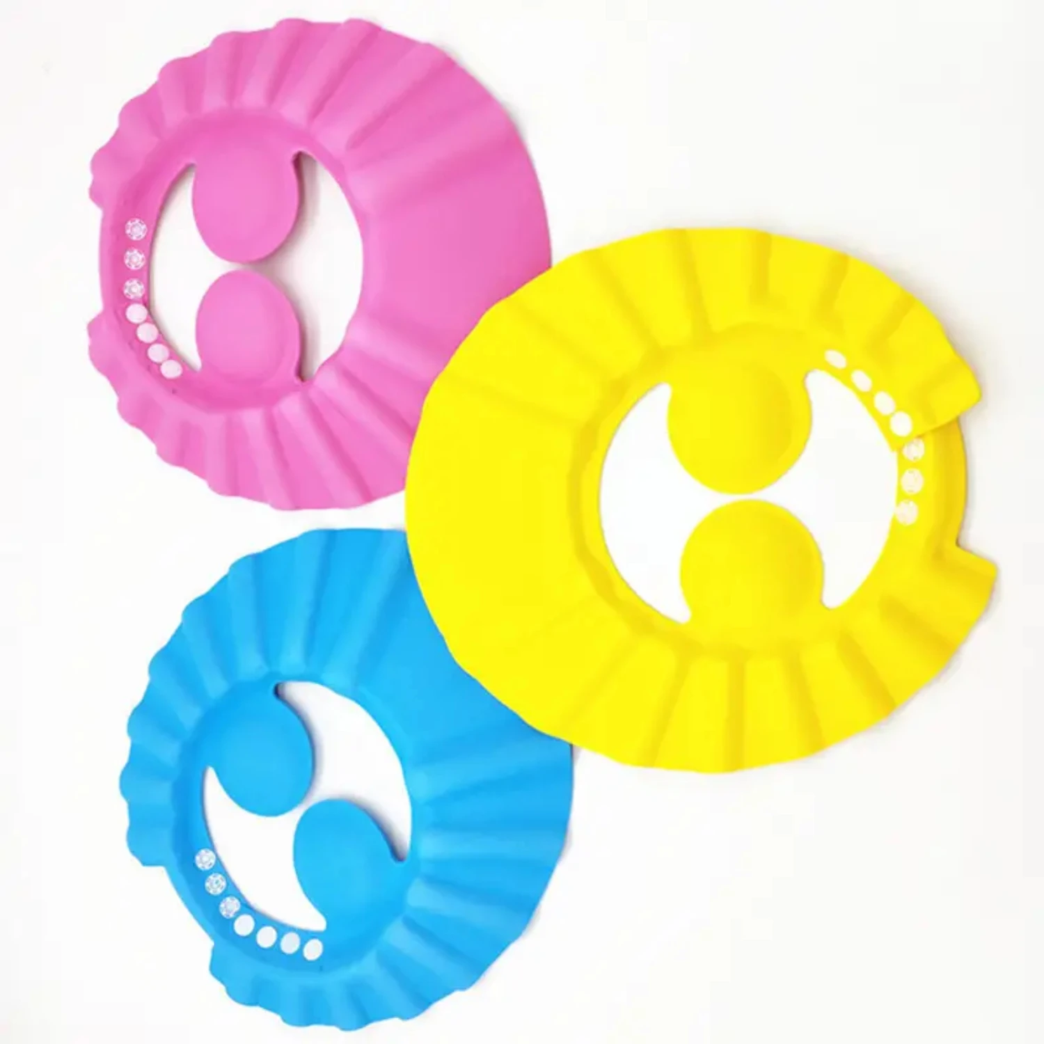 Protective and adorable solid color baby shampoo caps for safe bath time. Ensure safety and protection with these adjustable hyd