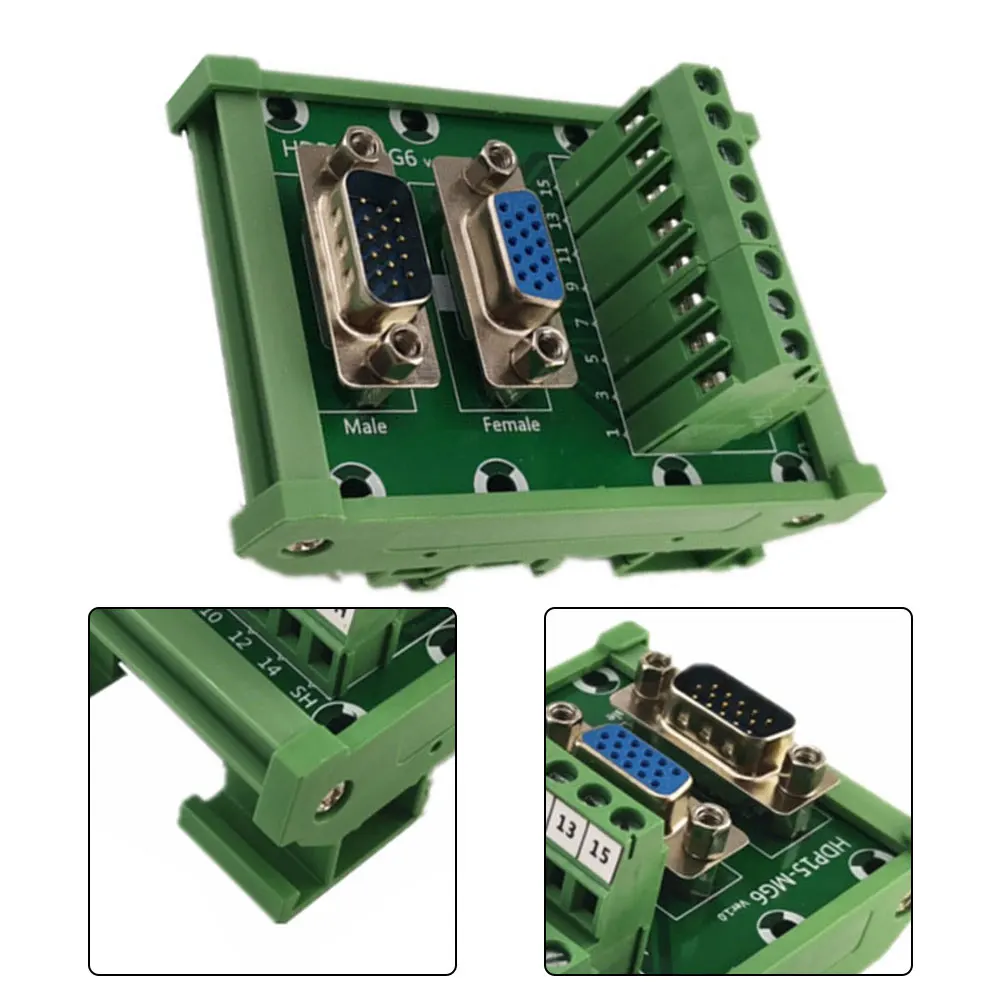 HDP15-MG6 VGA Male/female Adapter Terminal Block For DIN Rail Mounting For Test Measurement Tool Accessory